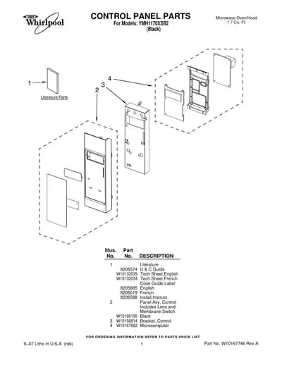 CONTROL PANEL PARTS