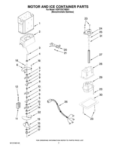 MOTOR AND ICE CONTAINER PARTS