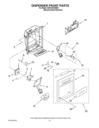 DISPENSER FRONT PARTS