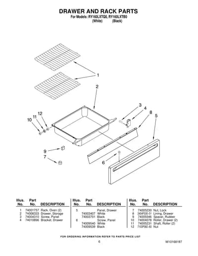 DRAWER AND RACK PARTS