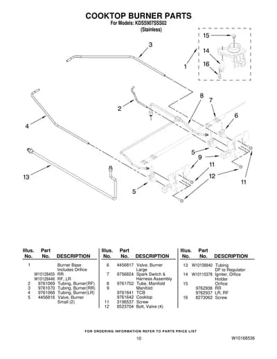 COOKTOP BURNER PARTS