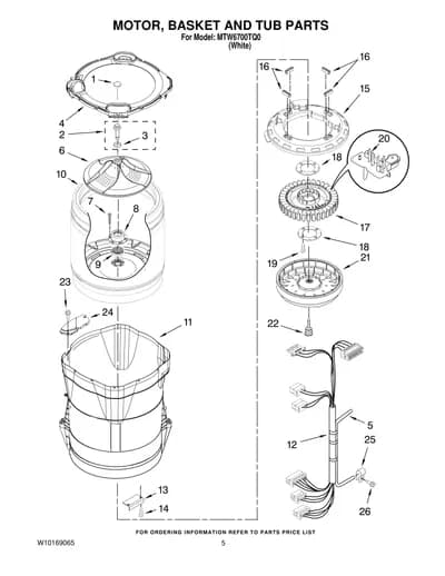 MOTOR, BASKET AND TUB PARTS
