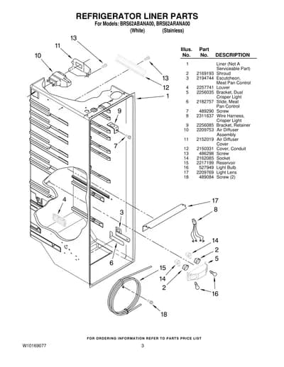 REFRIGERATOR LINER PARTS