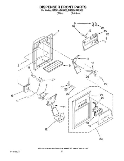 DISPENSER FRONT PARTS