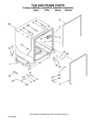 TUB AND FRAME PARTS