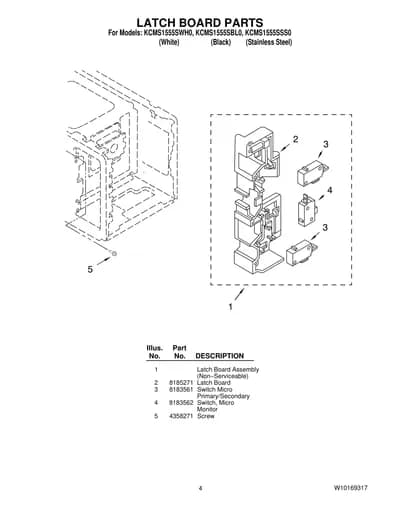 LATCH BOARD PARTS