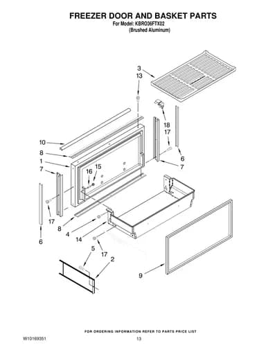 FREEZER DOOR AND BASKET PARTS