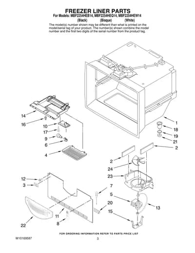 FREEZER LINER PARTS