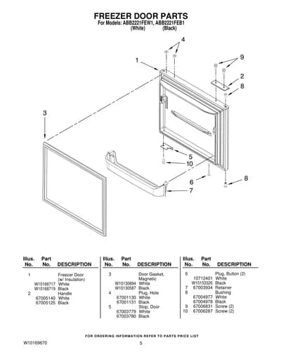 FREEZER DOOR PARTS