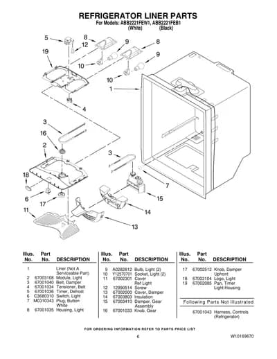 REFRIGERATOR LINER PARTS