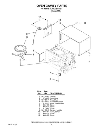 OVEN CAVITY PARTS
