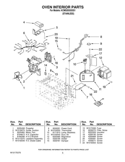 OVEN INTERIOR PARTS