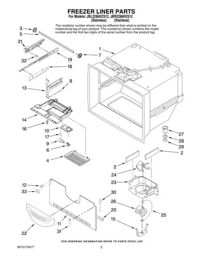 FREEZER LINER PARTS