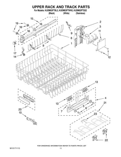 UPPER RACK AND TRACK PARTS
