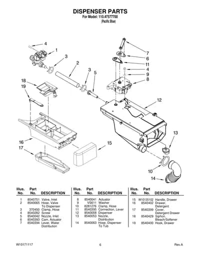 DISPENSER PARTS
