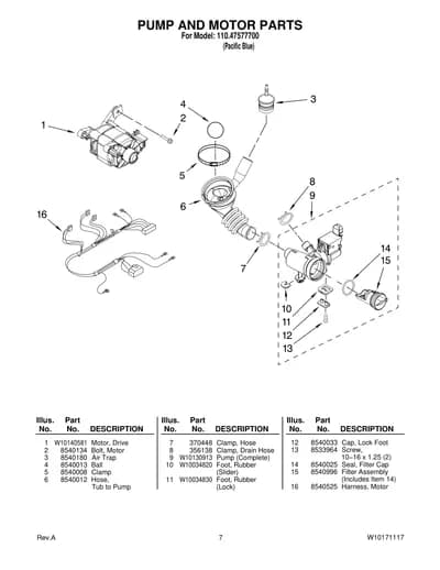 PUMP AND MOTOR PARTS
