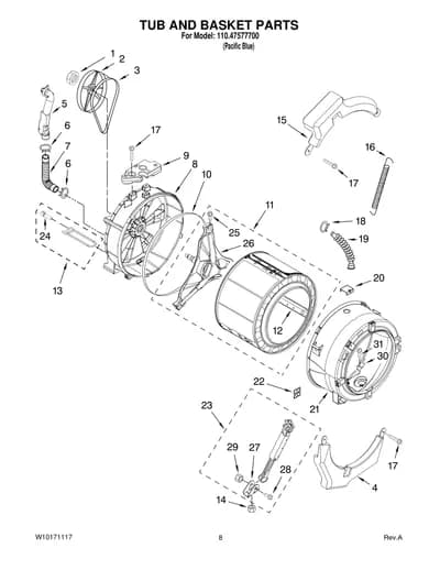 TUB AND BASKET PARTS