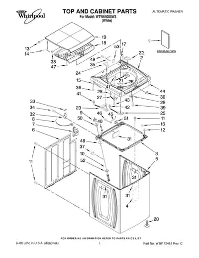 TOP AND CABINET PARTS