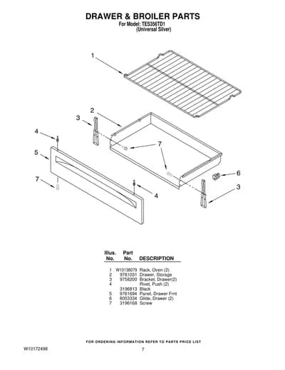 DRAWER & BROILER PARTS