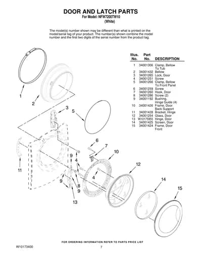 DOOR AND LATCH PARTS