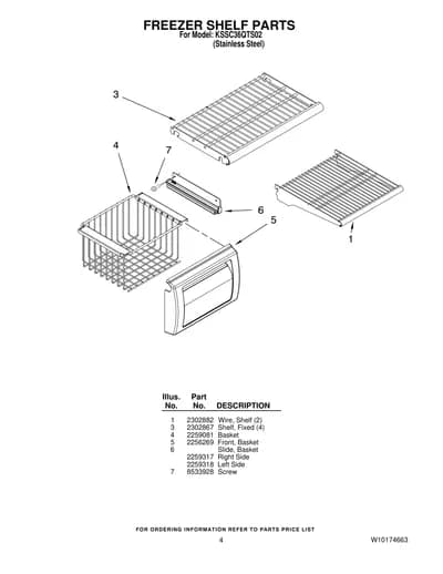 FREEZER SHELF PARTS