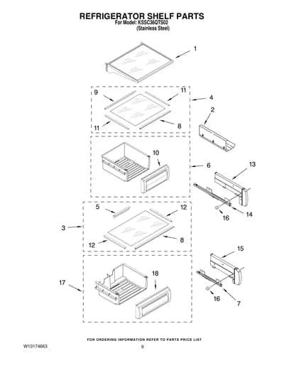 REFRIGERATOR SHELF PARTS