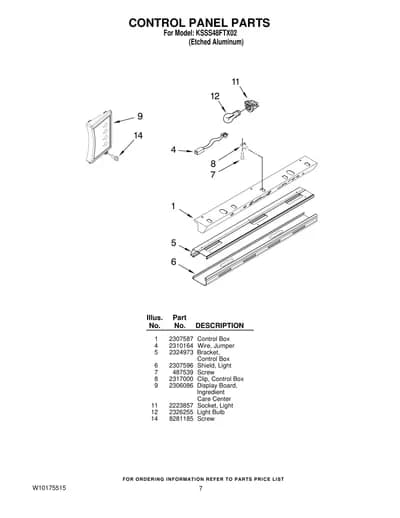 CONTROL PANEL PARTS