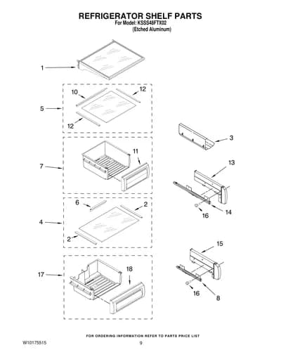 REFRIGERATOR SHELF PARTS