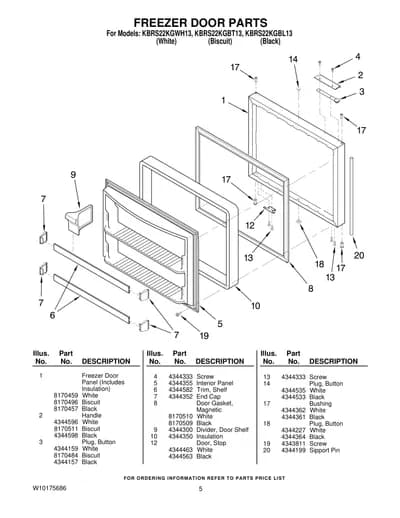 FREEZER DOOR PARTS
