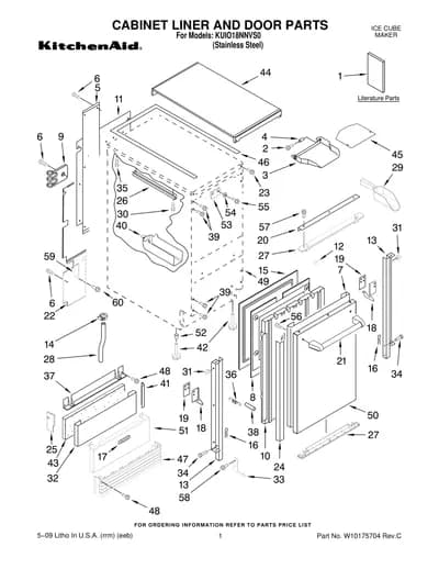 CABINET LINER AND DOOR PARTS