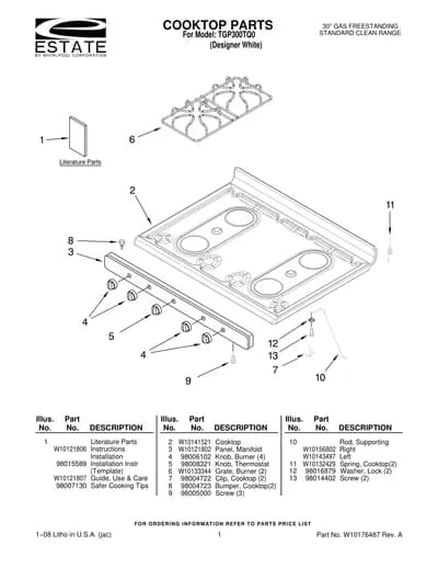 COOKTOP PARTS