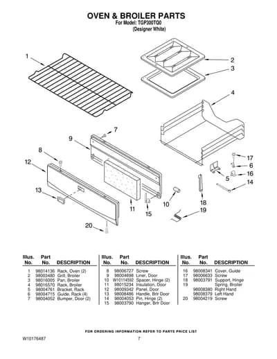OVEN & BROILER PARTS