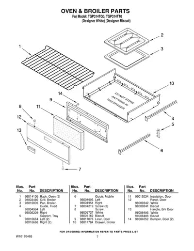 OVEN & BROILER PARTS