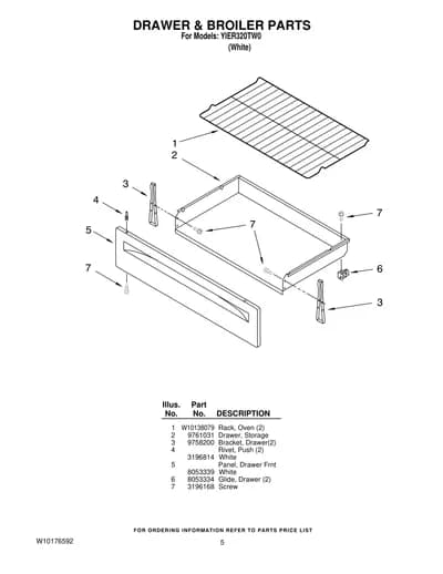 DRAWER & BROILER PARTS