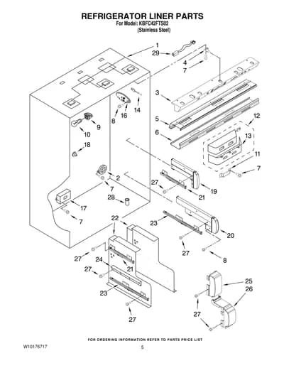 REFRIGERATOR LINER PARTS