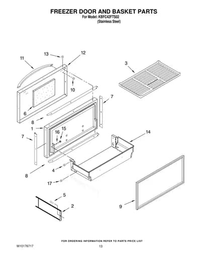 FREEZER DOOR AND BASKET PARTS