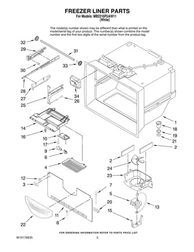 FREEZER LINER PARTS