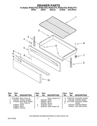 DRAWER PARTS