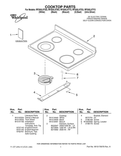 COOKTOP PARTS