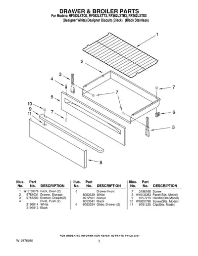 DRAWER & BROILER PARTS