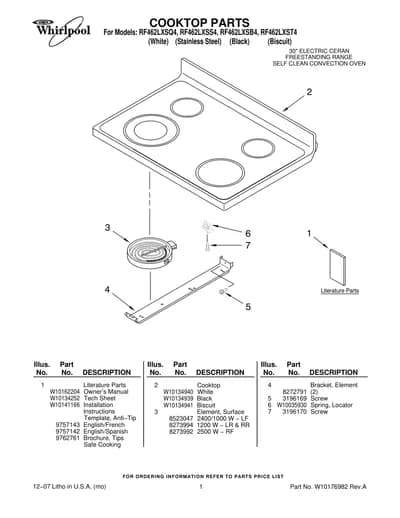 COOKTOP PARTS