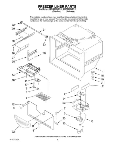 FREEZER LINER PARTS
