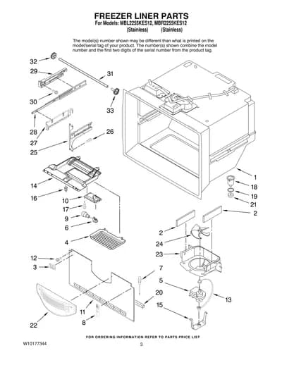 FREEZER LINER PARTS