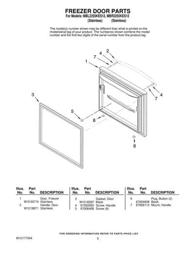 FREEZER DOOR PARTS