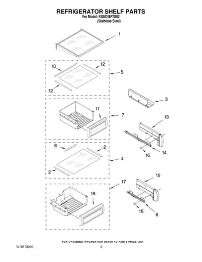 REFRIGERATOR SHELF PARTS