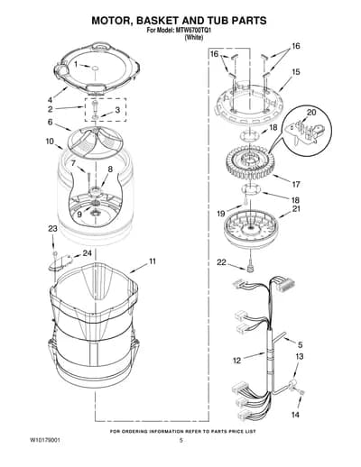 MOTOR, BASKET AND TUB PARTS