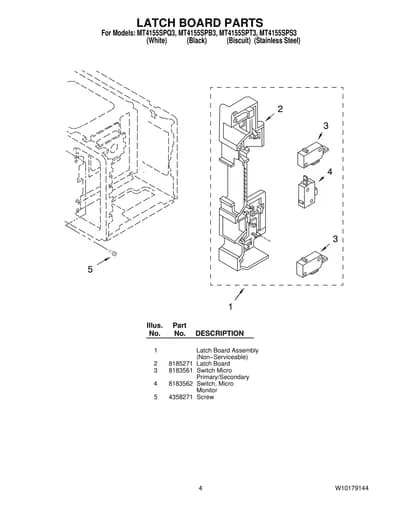 LATCH BOARD PARTS