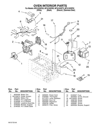 OVEN INTERIOR PARTS