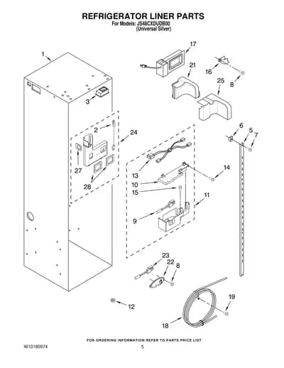 REFRIGERATOR LINER PARTS