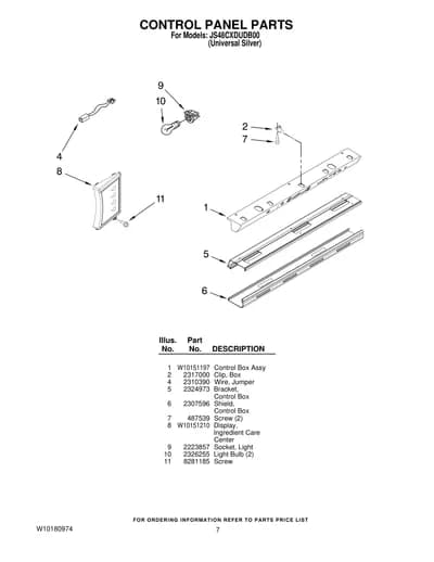 CONTROL PANEL PARTS